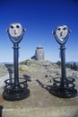 Pair of pay per view binoculars at rest stop in Mt. Washington, NH Royalty Free Stock Photo