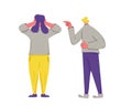 Pair of people conflict. Quarrel vector design