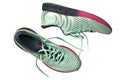 Pair of Perfect sneakers in pale blue for running isolated