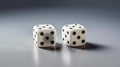 pair of perfectly balanced dice on a white background