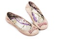 Pair of Pink Girls Tattered Worn-out Shoes Royalty Free Stock Photo