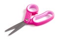 A Pair of Pink Kids Scissors Isolated on a White Background