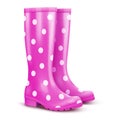 Pair of pink rain boots