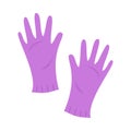 Pair of pink rubber gloves cartoon vector illustration