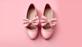 Pair of pink satin high heels exude elegance and femininity generated by AI