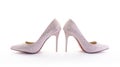 Pair of pink sparkly high heel shoes