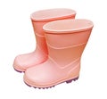 Pair of isolated pink wellies Royalty Free Stock Photo