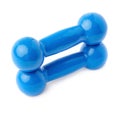 Pair of Plastic coated dumbells isolated over the white background