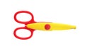 Pair of plastic scissors on white Royalty Free Stock Photo