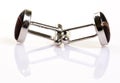 Pair of platinum cufflinks Royalty Free Stock Photo