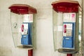 Pair of public telephones Royalty Free Stock Photo