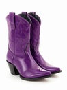 Pair of purple female cowboy boots.