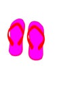 A pair of purple flip-flops Royalty Free Stock Photo