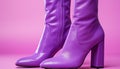 A pair of purple high heels exude elegance and glamour generated by AI