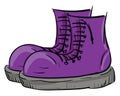 A pair of purple rain boots with lace looks beautiful vector or color illustration