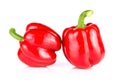 Pair of red bellpepper isolated on white background Royalty Free Stock Photo