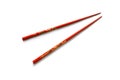 Pair of red chopsticks Royalty Free Stock Photo