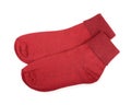Pair of red cotton socks