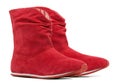 Pair of red female boots Royalty Free Stock Photo