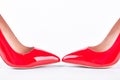 Pair of red glamour high heels.