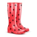 Pair of red rain boots