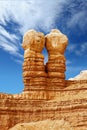 Pair of red rock pinnacles Royalty Free Stock Photo