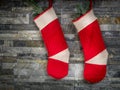 Pair of red Santa stocking