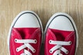 Pair of red sneakers Royalty Free Stock Photo