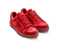 Red sneakers isolated on a white background. Generative AI