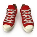 Pair of Red sport shoes on white. 3D illustration Royalty Free Stock Photo