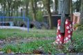 Red and White Polka Dotted Rubber Boots