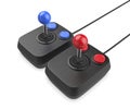 Pair of retro computer joysticks