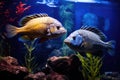 pair of robusto fish in fish tank Royalty Free Stock Photo