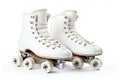 Pair of roller skates illustration on white background. Royalty Free Stock Photo