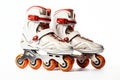 Pair of roller skates illustration on white background. Royalty Free Stock Photo