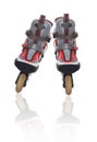 A pair of roller skates on a white background