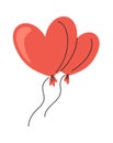 Pair of romantic heart balloons Royalty Free Stock Photo