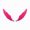 Pair of rose wings icon, cartoon style