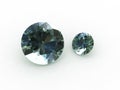 Pair of round aqua blue aquamarine gems