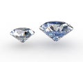 Pair of round sparkling diamonds