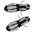 Pair of running shoes sole isolated in white. 3D illustration