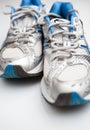 Pair of running shoes on a white background