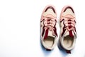 Pair of running shoes on white background Royalty Free Stock Photo
