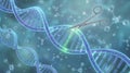 Gene editing with scissors on double helix dNA strand, innovative therapeutic technology in the genetic landscape Royalty Free Stock Photo