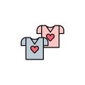 pair of shirts line icon. Elements of valentines day illustration icons. Signs, symbols can be used for web, logo