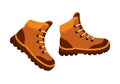 A pair of shoes for hiking, camping, walking. Tourist trekking boots.