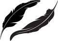 Pair of silhouette of feathers