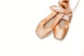 Pair of ballet shoes on white background Royalty Free Stock Photo