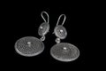 Pair of silver earrings Royalty Free Stock Photo