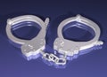 Pair of silver handcuffs Royalty Free Stock Photo